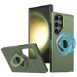 MagSafe case for Samsung Galaxy S24 Ultra, Military Magnet, Hybrid Case, green