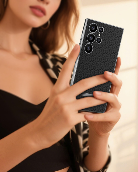 Case for Samsung Galaxy S24 Ultra, GKK Woven Leather, black