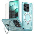 Case for Xiaomi Redmi Note 14 5G, Military MagSafe, blue + 9H glass