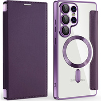 Flip case for Samsung Galaxy S25 Ultra, RFID Wallet MagSafe CamShield, purple