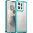 Case for Motorola Edge 50 Pro, Fusion Hybrid, transparent / blue