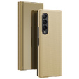 Case for Samsung Galaxy Z Fold 4 5G, Clear View, gold