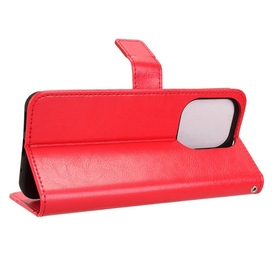 Flip case for Xiaomi Redmi 13, Crazy Horse Wallet, red