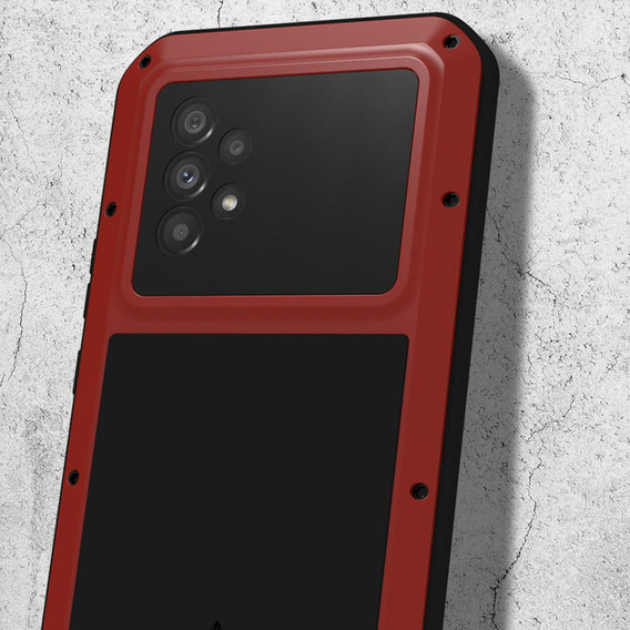 Love Mei Case for Samsung Galaxy A53 5G, armored with glass, red