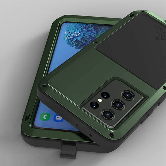 Love Mei Case for Samsung Galaxy S21, armored with glass, green