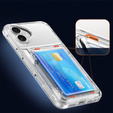 Case for iPhone 16 Plus, Card Holder Kickstand, transparent