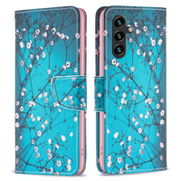 Flip case for Samsung Galaxy A35 5G, Wallet, Sakura blue