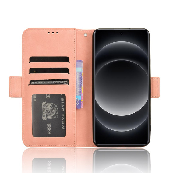 Flip case for Xiaomi 14 Ultra, Card Slot, pink