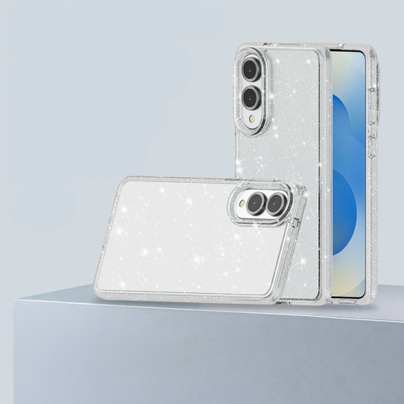 Case for Samsung Galaxy S25 Edge, Glittery Powder, transparent