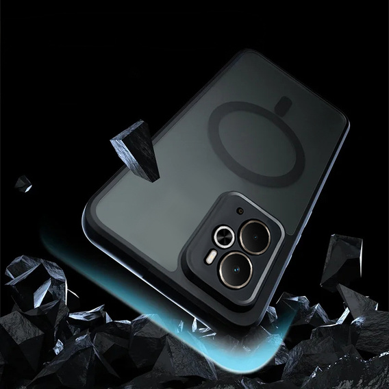 Case for Realme 14 5G / Realme 14T 5G, for MagSafe, ERBORD Matt Case, black + Screen Glass