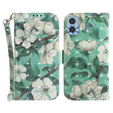 Flip case for Motorola Moto E22 / E22i, Wallet, flowers, white