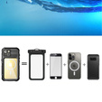 IP68 Waterproof Case for iPhone 15, SHELLBOX MagSafe, black