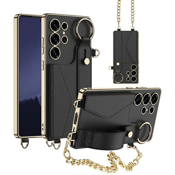 Case for Samsung Galaxy S25 Ultra, GKK Leather, black