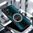 Case for Samsung Galaxy M35, with magnetic sheet, transparent / black