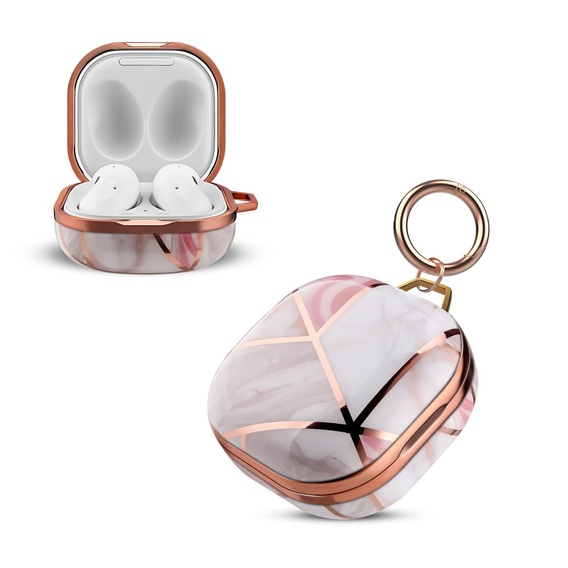 Case for Samsung Galaxy Buds 2 / 2 Pro / Pro / Live, pink marble