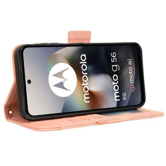 Flip case for Motorola Moto G56 5G, Card Slot, pink