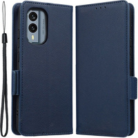 Flip case for Nokia X30 5G, Wallet Litchi Magnet Case, dark blue