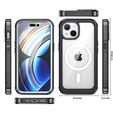 Case for iPhone 15, Armor Full Protect 360° to MagSafe, screen glass, black