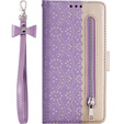 Flip case for Samsung Galaxy A54 5G, Wallet Pocket Zipper Lace, purple