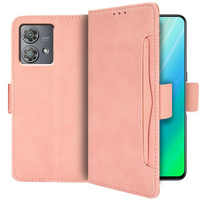 Flip case for Motorola Edge 40 Neo, Card Slot, pink