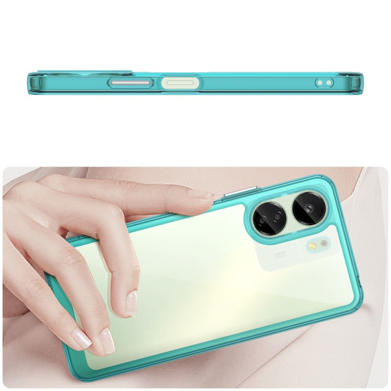 Case for Xiaomi Redmi 13C / Poco C65, Fusion Hybrid, transparent / blue
