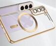 Case for Samsung Galaxy S21, Electro MagSafe, gold + Screen Glass