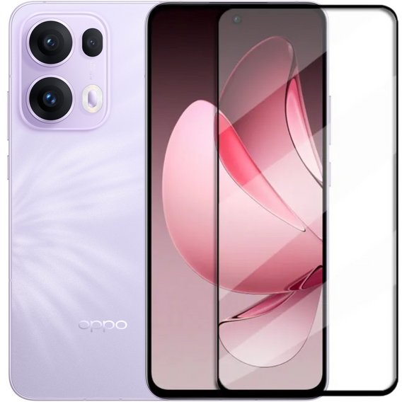 3D Tempered Glass for Oppo Reno 13 Pro, black frame