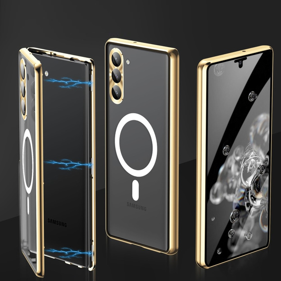 Magnetic Dual Glass MagSafe case for Samsung Galaxy S24+ Plus, gold