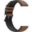 22mm Genuine Leather Coated Silicone Watch Band - Brown