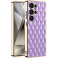 Case for Samsung Galaxy S25 Ultra, Leather Rhombus, purple