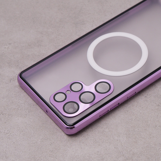 Magnetic Dual Glass MagSafe case for Samsung Galaxy S22 Ultra, purple