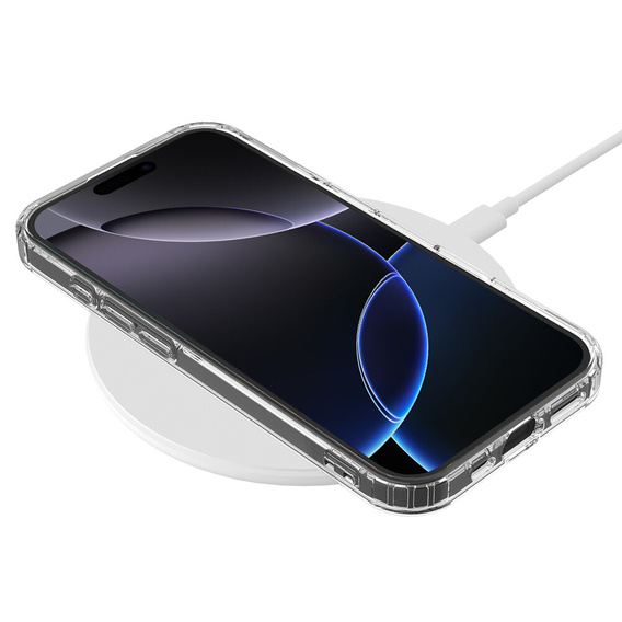 MagSafe Magnetic Case for iPhone 16 Pro Max, ERBORD CrystalMag, transparent + Glass for screen