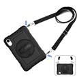 Armoured case for Xiaomi Redmi Pad 2, with stand and shoulder strap – black