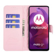 Flip case for Motorola Moto G24 / G24 Power / G04, Rhombus Crossbody Leather, pink rose gold