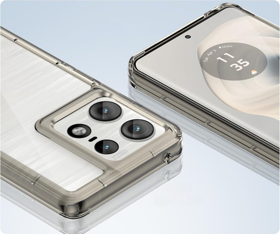 Case for Motorola Edge 50 Pro, Fusion Hybrid, transparent / gray