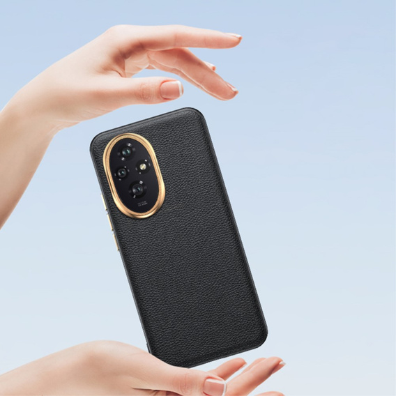 Leather case for Honor 200 Pro 5G, leather hybrid, black