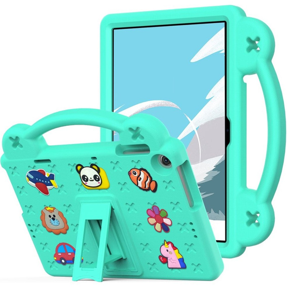 Children's case for Lenovo Tab M10 10.1 Gen 3 TB-328FU/TB-328XU, Cute Patterns, with stand, green