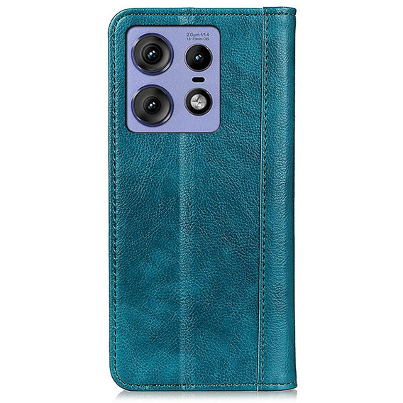 Flip case for Motorola Edge 50 Pro, Split Leather, green