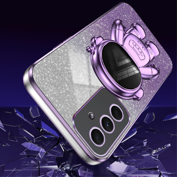 Case for Samsung Galaxy A55 5G, Glitter Astronaut, purple