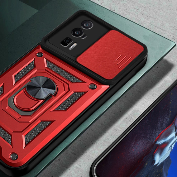 Case for Xiaomi Poco F5 Pro, CamShield Slide, red