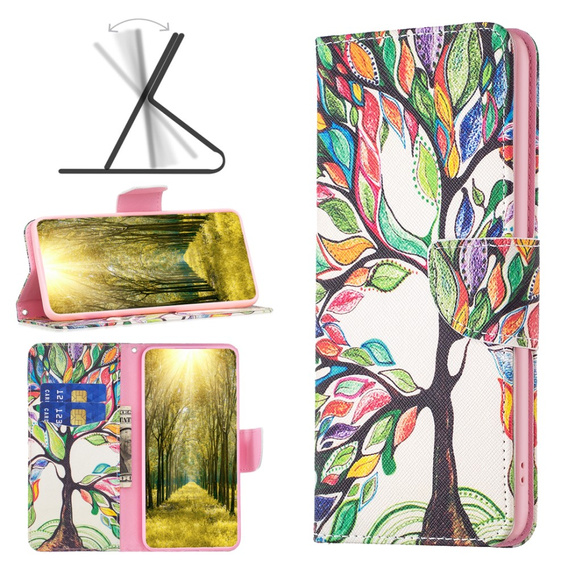 Flip case for Motorola Edge 40 5G, Wallet, tree of life, blue