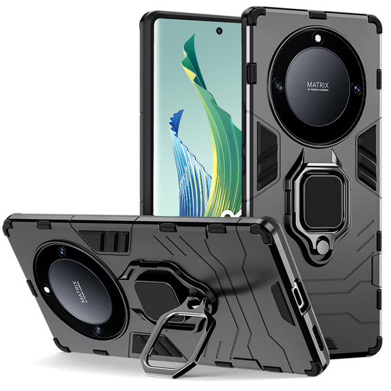 Case for Honor Magic 5 Lite, Kickstand Ring, black