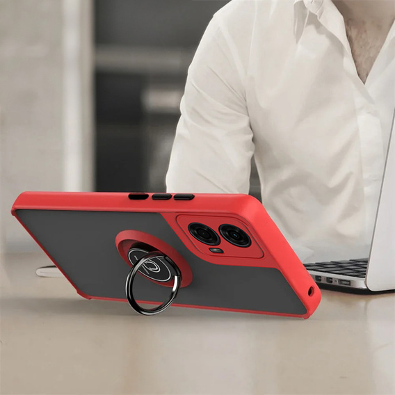 Case for Motorola Moto G24 / G24 Power / G04, Frosted Ring, red