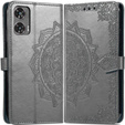 Flip case for Motorola Moto G85, Mandala, grey