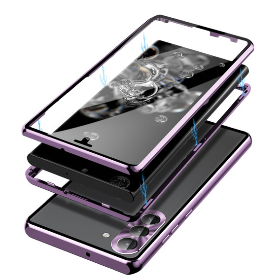 Case for Samsung Galaxy S23, Magnetic Dual Glass, purple