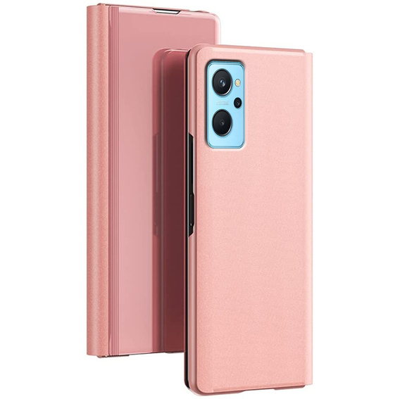Case for Realme 9i / Oppo A96, Clear View, pink rose gold