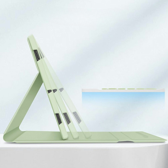 Case + keyboard Samsung Galaxy Tab S9 FE, Leather Pen Slot, light green