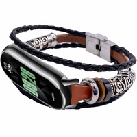 Leather Strap for Xiaomi Smart Band 10 / 9 / 8, Brown