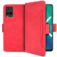 Flip case for Vivo Y21/Y21s/Y33s, Card Slot, red