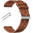 22mm Genuine Leather Coated Silicone Watch Band - Brown